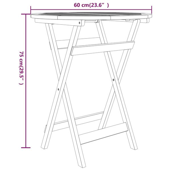 vidaXL 3 Piece Garden Dining Set Solid Wood Teak