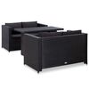 vidaXL 3 Piece Garden Lounge Set with Cushions Poly Rattan Black