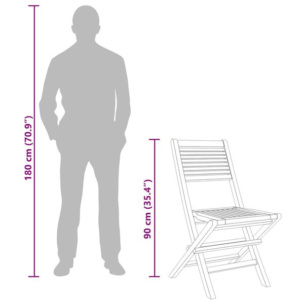 vidaXL Folding Garden Chairs 2 pcs 47x62x90 cm Solid Wood Teak