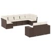 vidaXL 9 Piece Garden Sofa Set with Cushions Brown Poly Rattan