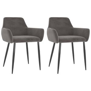 vidaXL Dining Chairs 2 pcs Dark Grey Velvet