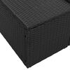 vidaXL Garden Sofa with Cushion Black 184 x 62 x 85cm Poly Rattan