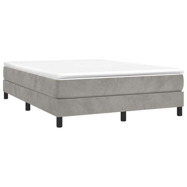 vidaXL Bed Frame without Mattress Light Grey Full Velvet (US Only)