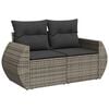 vidaXL 5 Piece Garden Sofa Set with Cushions Grey Poly Rattan