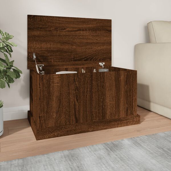 vidaXL Storage Box Brown Oak 70x40x38 cm Engineered Wood