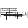 vidaXL Metal Bed Frame without Mattress with Footboard Black 183x213cm
