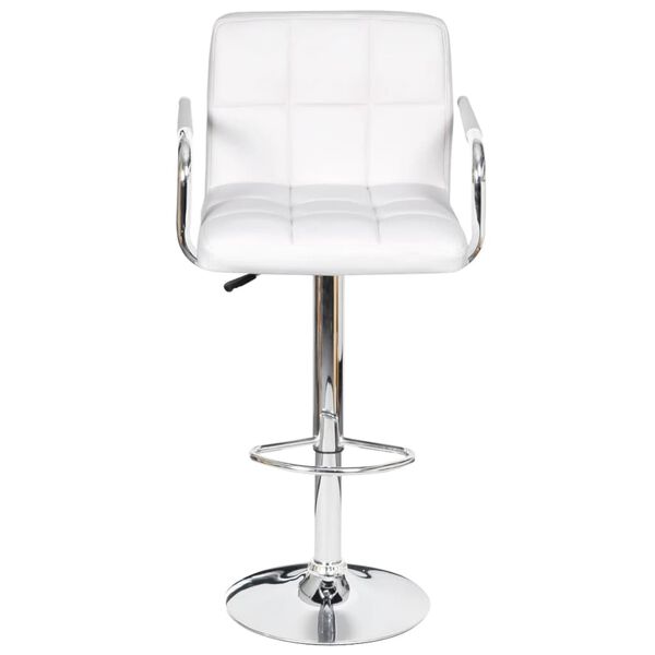 vidaXL Bar Stools 2 pcs White Faux Leather