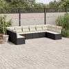 vidaXL 10 Piece Garden Sofa Set with Cushions Black Poly Rattan