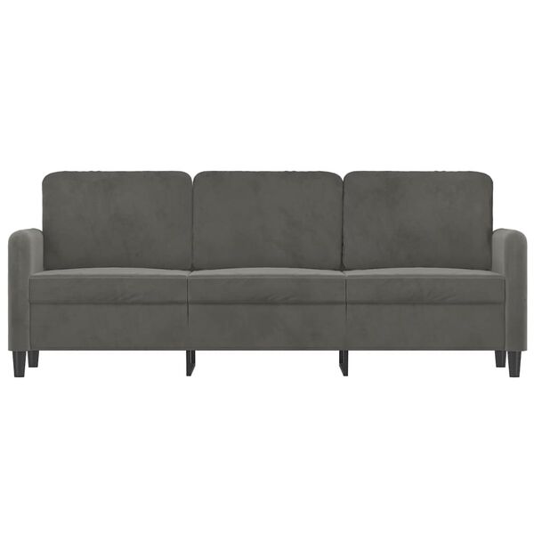 vidaXL 3-Seater Sofa Dark Grey 180 cm Velvet