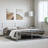 vidaXL Metal Bed Frame without Mattress with Footboard White 193x203cm