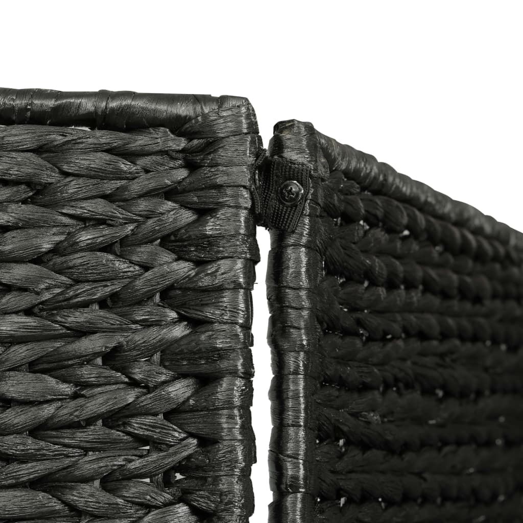 vidaXL 3-Panel Room Divider Black 116x160 cm Water Hyacinth