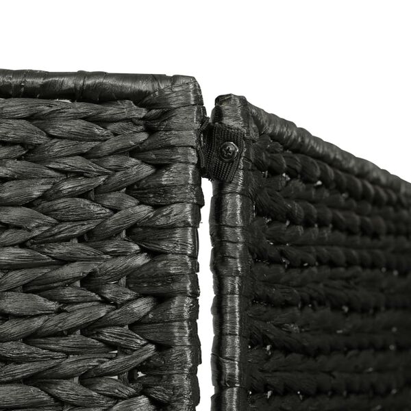 vidaXL 3-Panel Room Divider Black 116x160 cm Water Hyacinth