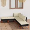 vidaXL 6 Piece Garden Lounge Set with Cushions Poly Rattan Black