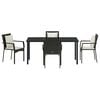 vidaXL Garden Dining Set with Cushion 5 pcs Black Poly Rattan