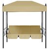 vidaXL Garden Swing Bench with Canopy Sand Steel