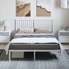 vidaXL Metal Bed Frame without Mattress with Headboard White 135x190cm