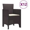 vidaXL Garden Dining Set 13 pcs Brown Polt rattan
