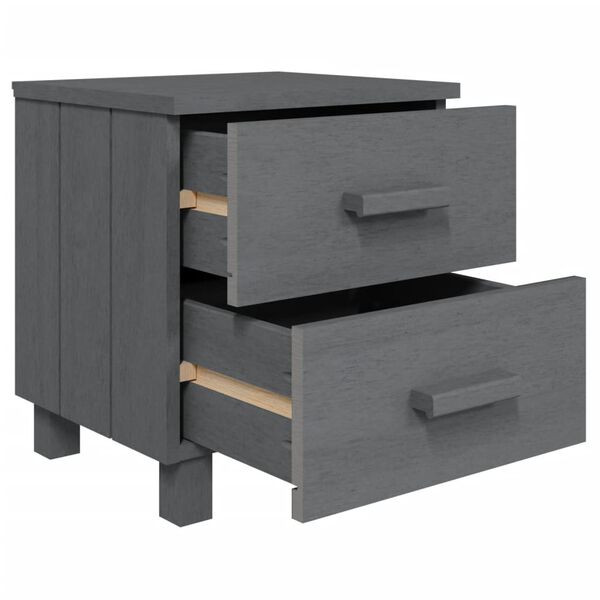 vidaXL Bedside Cabinets HAMAR 2 pcs Dark Grey 40x35x44.5 cm Solid Wood