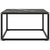 vidaXL Coffee Table Black with Black Marble Glass 60x60x35 cm