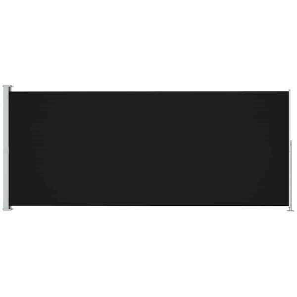 vidaXL Patio Retractable Side Awning 200x500 cm Black