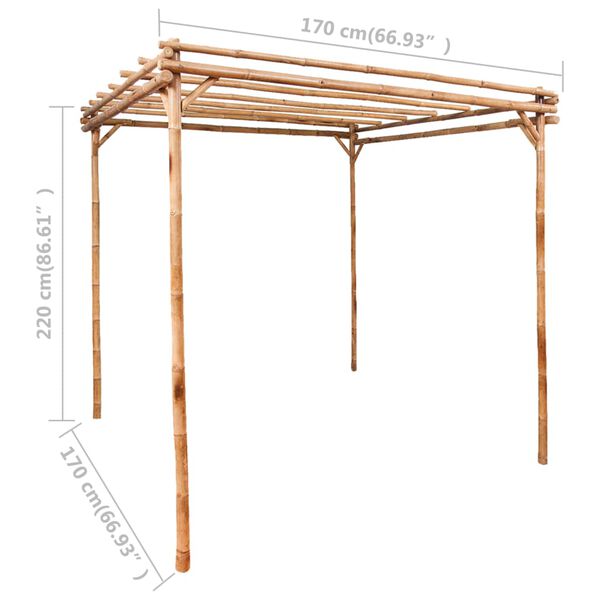 vidaXL Pergola Bamboo 170x170x220 cm