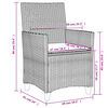 vidaXL Garden Chairs with Cushions 2 pcs Grey Poly Rattan&Solid Wood