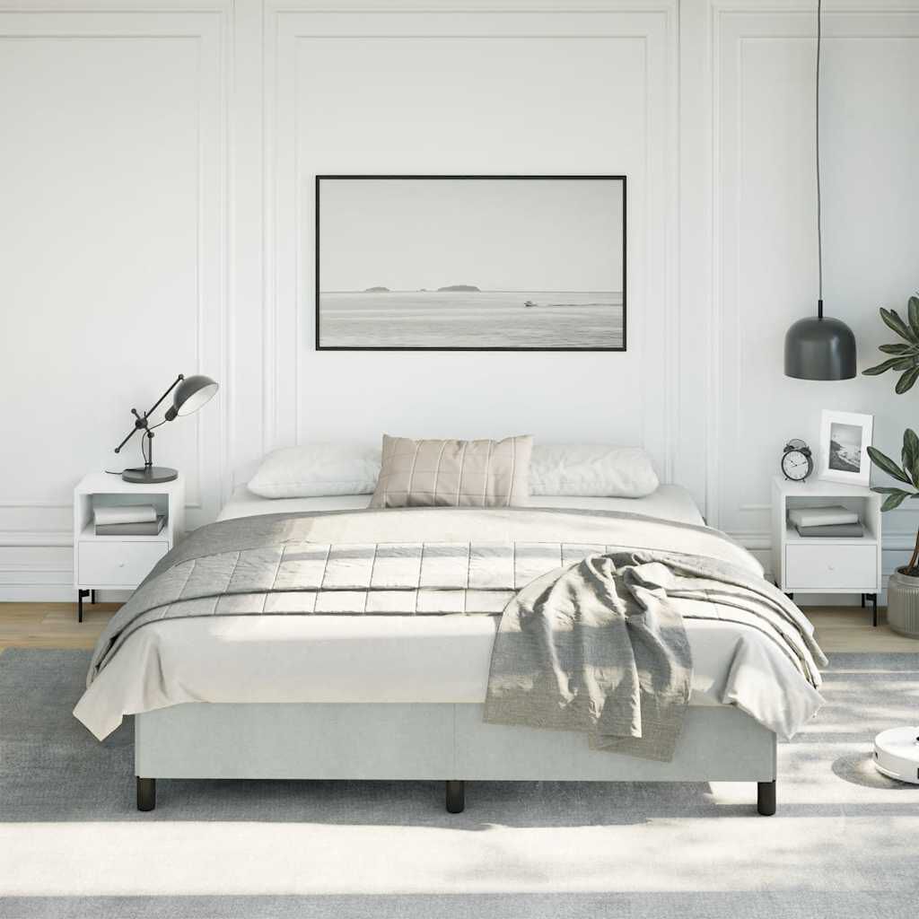 vidaXL Bed Frame without Mattress Light Grey California King Velvet