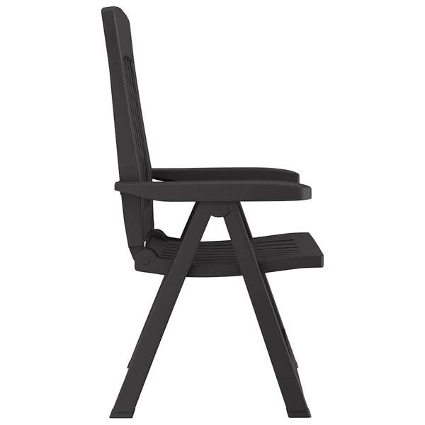 vidaXL Garden Reclining Chairs 2 pcs Anthracite PP