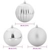 vidaXL Christmas Bauble Set XXL 4 pcs Silver Plastic