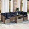 vidaXL Garden Sofa Set 8 pcs Grey and navy blue 100 x 55 x 73 cm