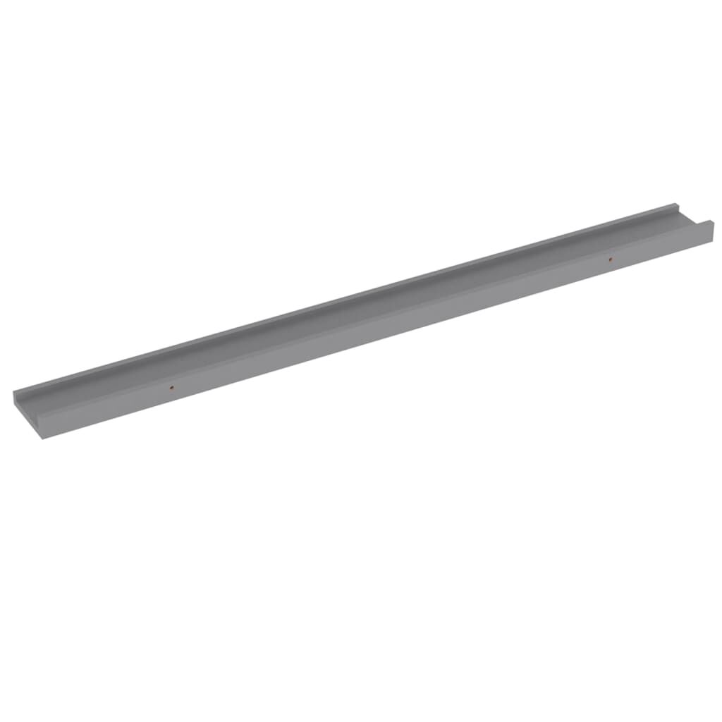 vidaXL Wall Shelves 4 pcs Grey 100x9x3 cm