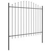 vidaXL Garden Fence 3 pcs Grey 170 x 190 cm Powder-Coated Steel