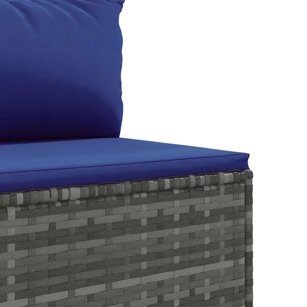 vidaXL 4 Piece Garden Sofa Set with Cushions Grey Poly Rattan