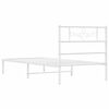 vidaXL Metal Bed Frame without Mattress with Headboard White 100x190cm