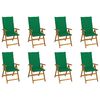 vidaXL Folding Chairs with Cushions 8 pcs Solid Acacia Wood