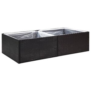 vidaXL Garden Planter Black 157x80x40 cm Poly Rattan