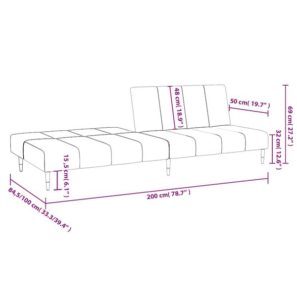 vidaXL 2-Seater Sofa Bed Dark Green Velvet