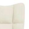 vidaXL Relaxing Chair with a Stool Cream White Velvet
