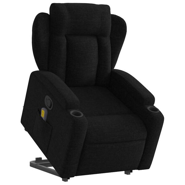 vidaXL Stand up Massage Recliner Chair Black Fabric