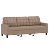 vidaXL 3-Seater Sofa Cappuccino 180 cm Faux Leather