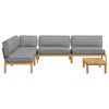 vidaXL Sofa Set with Cushion Plain Manual 5 pcs Grey Solid Acacia Wood