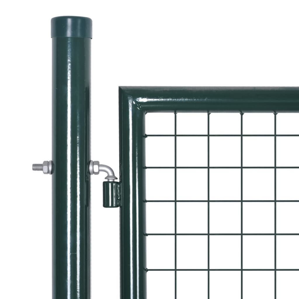vidaXL Fence Gate Steel 306x150 cm Green