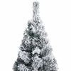 vidaXL Slim Pre-lit Christmas Tree with Ball Set&Flocked Snow Green 120cm