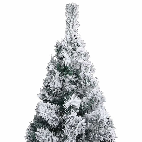 vidaXL Slim Pre-lit Christmas Tree with Ball Set&Flocked Snow Green 120cm