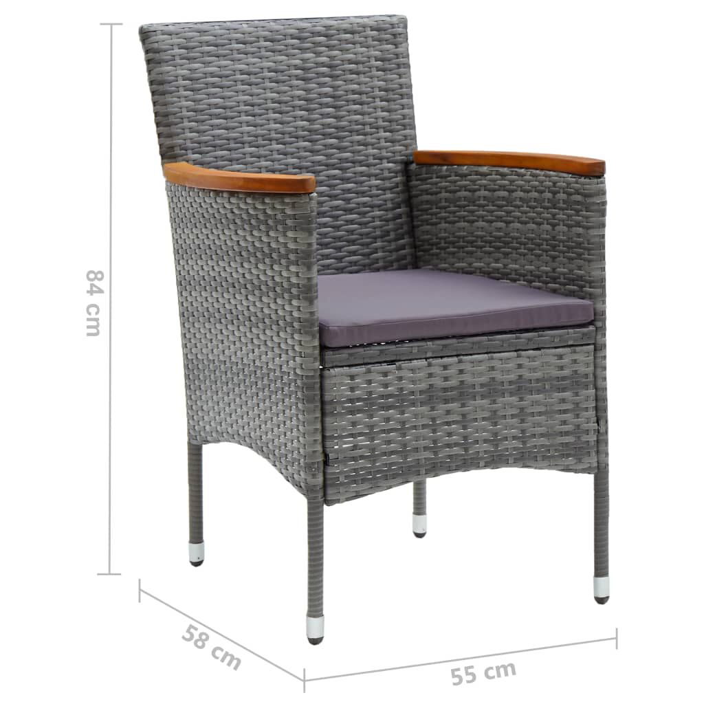 vidaXL 7 Piece Garden Dining Set Grey