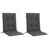 vidaXL Lowback Chair Cushions 2 pcs Melange Anthracite 100x50x4 cm Fabric