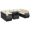 vidaXL 10 Piece Garden Sofa Set with Cushions Black Poly Rattan