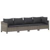 vidaXL 9 Piece Garden Lounge Set with Cushions Grey Poly Rattan