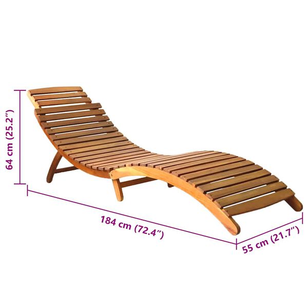 vidaXL Sun Loungers 2 pcs with Cushions Solid Wood Acacia