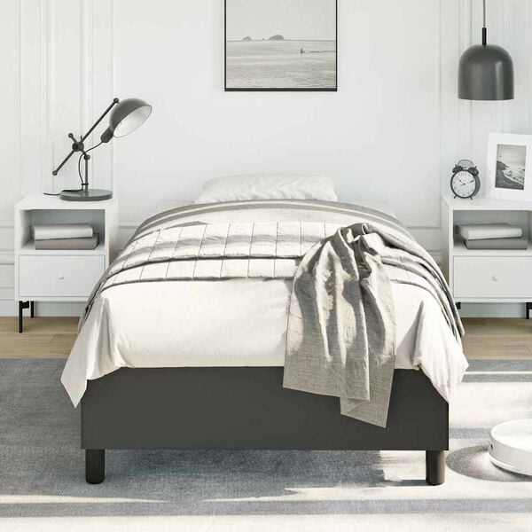 vidaXL Bed Frame without Mattress Black 100x190 cm Twin Faux Leather
